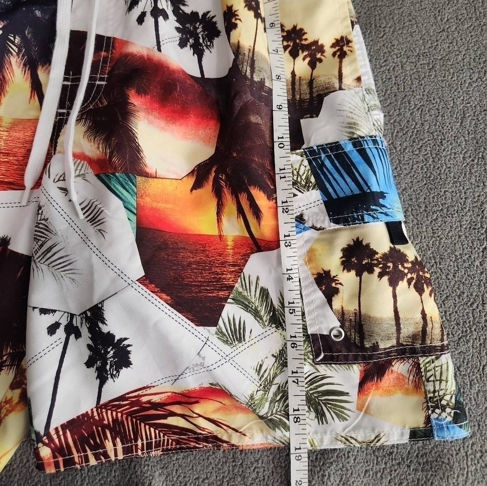 Croft & Barrow Swim Trucks Mens Medium Palm Tree Beach Summer - Picture 7 of 7
